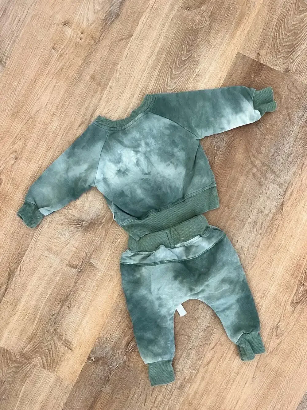 Little Bipsy Collection Sage Green Tie-Dye Pullover and Jogger Set